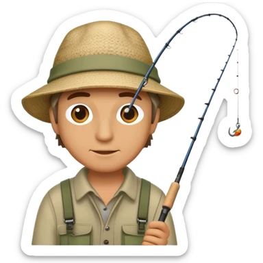 Man fishing sticker