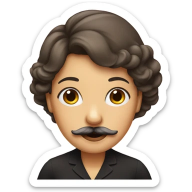 Lady with a moustache sticker