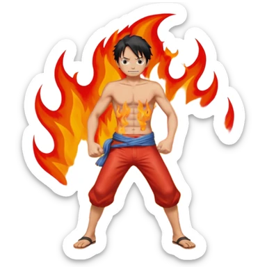 Ace from one piece fire sticker