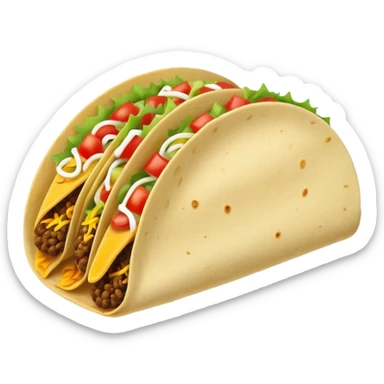 Ultra simple taco with most basic shape and flat colors sticker