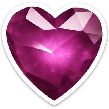 crystal heart with maroon shimmer sticker