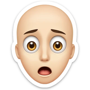 face with wide open eyes and open mouth, shocked expression sticker