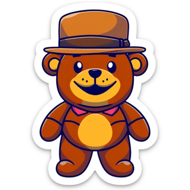 Freddy Fazbear with hat sticker