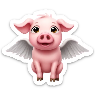 Pig with wings sticker