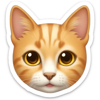 small very-light-orange loving cat sticker