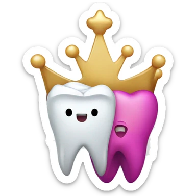 dental crown with tooth sticker