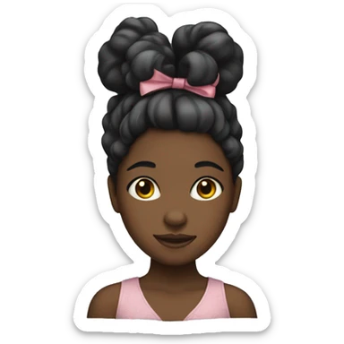 Black girl with bow in hair sticker