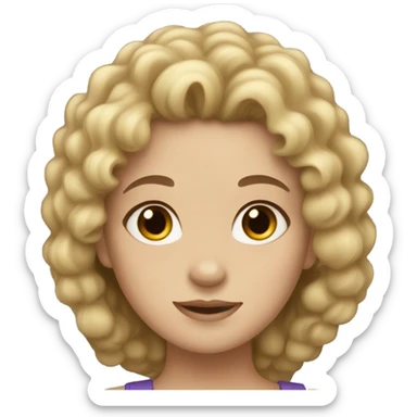 Light skin girl with black curly hair sticker