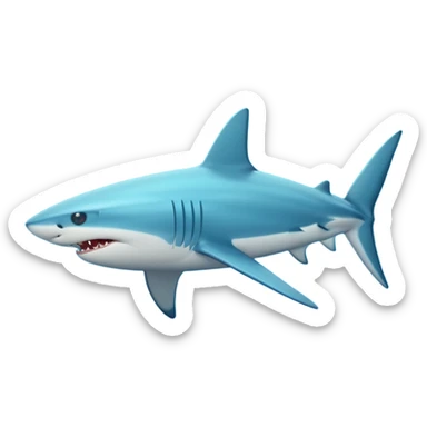 blue shark ocean sticker
