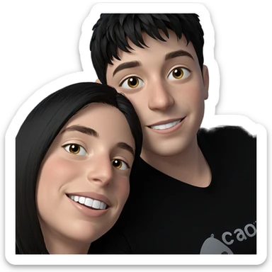 smiling boys in black shirts sticker