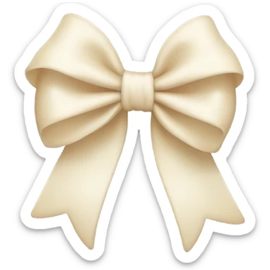 Cream bow  sticker