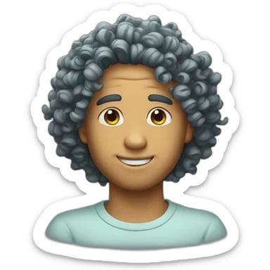 curly hir sticker