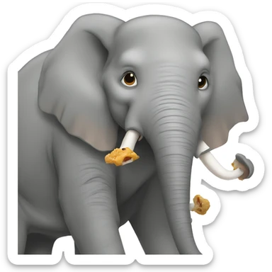 Elephant eating toffu sticker