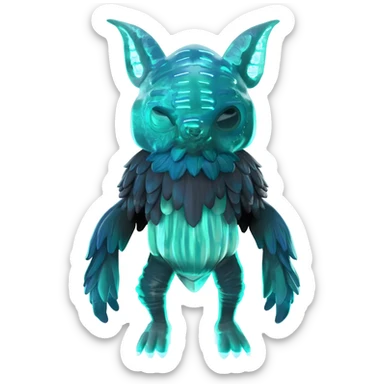 Tropical futuristic lush cool edgy neon Fionbri-Vernid-Elgyem-creature (full body) sticker