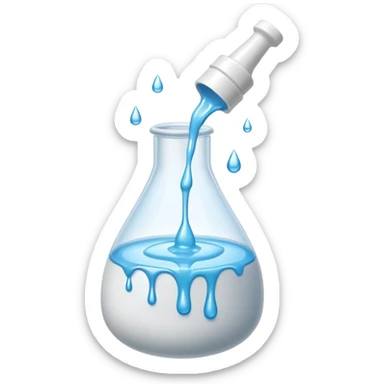 white translucent glue drops dripping out of glue bottle sticker