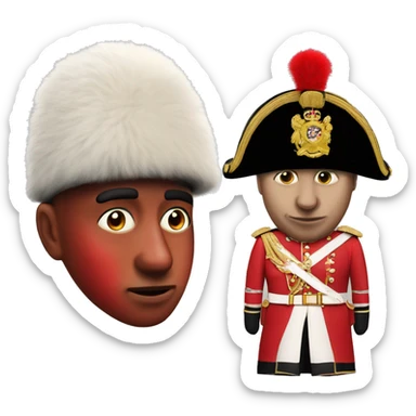 Photorealistic The British red Guardsman with bearskin hat sticker