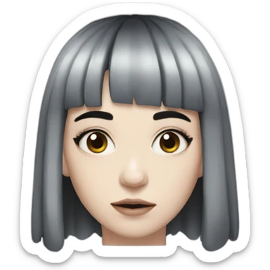 grimes-with-black-hair sticker