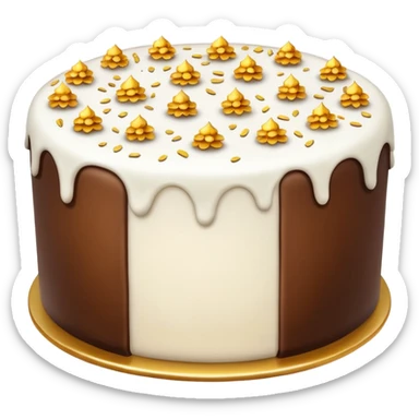 white cake with gold flakes sticker