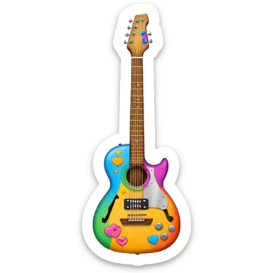 emo guitar with stickers sticker