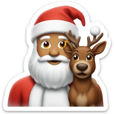 Santa Claus with Rudolf sticker