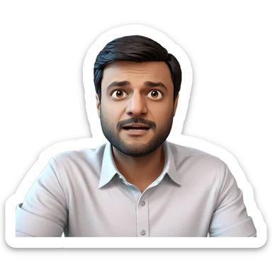 male with beard in shirt sticker