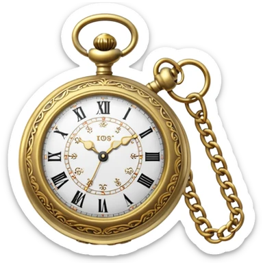 Old pocket watch with chain ￼ sticker