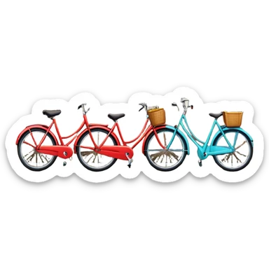 Cinematic Realistic Amsterdam Canal Houses Landmark Emoji, featuring narrow, gabled facades in vibrant colors reflecting on the calm canal waters, with bicycles lining the cobblestone streets. sticker