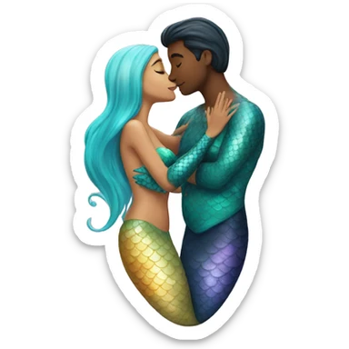 Mermaid kissing another mermaid sticker