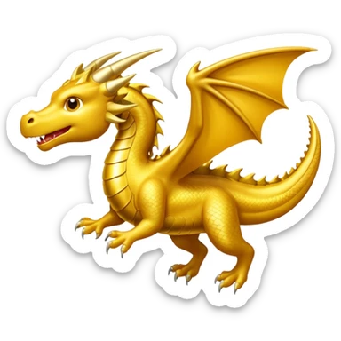 Dragón color dorado  sticker