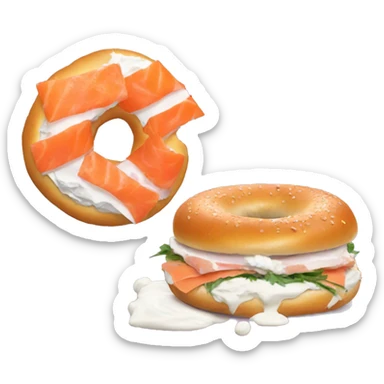 Bagel and lox with cream cheese sticker