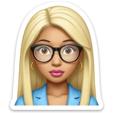 Rapper Nicki Minaj wear glasses sticker