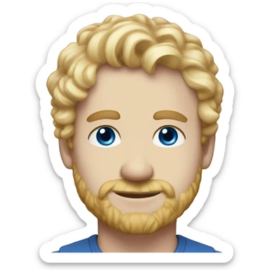 3/4 profile light curl blonde 30yo man blue eyed pale skin sticker