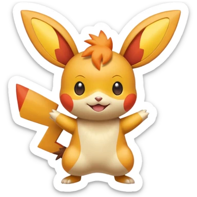 Plusle-Pichu-Victini-Minccino-fusion, full body sticker