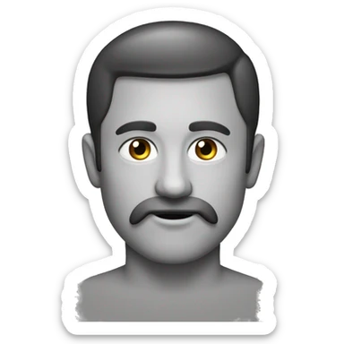 Home noir 1m78 93 kilogrammes qui a une barbe impeu courte est le yeux ronde sticker