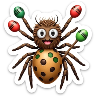 Tarantula holding maracas sticker