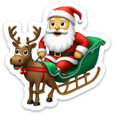 Santa riding his sleigh  sticker