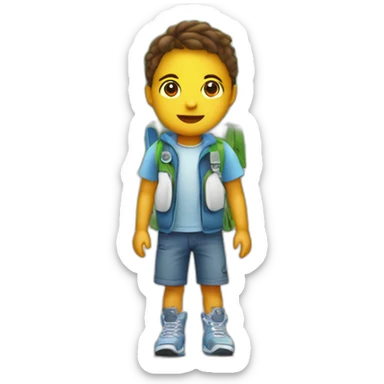 A kid wearing an insulin pump while playing in a park sticker