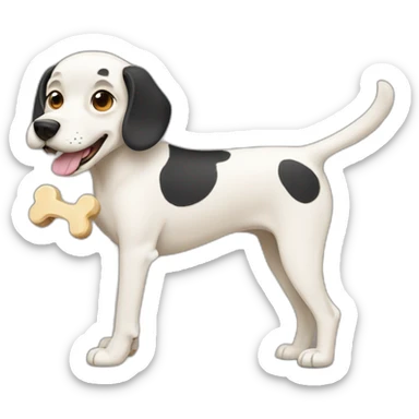 dog with a bone sticker