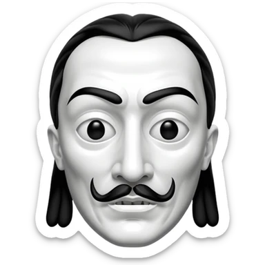 Money Heist, Dali mask (black-white), realistic sticker