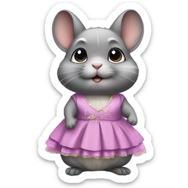 Chinchilla in dress sticker