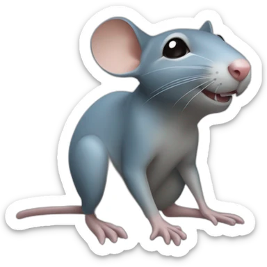 Un rat avec une toure éfel sticker