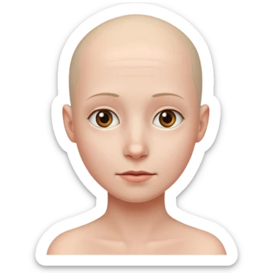 the profiile of a face with no hair, looking completely to one side sticker