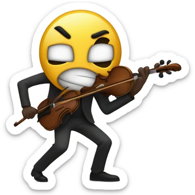 Dave the stickman is being attacked by an angry viola sticker