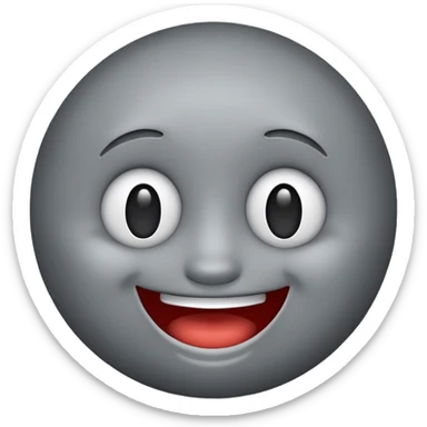 happy face emoji  grey colored sticker