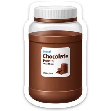 chocolate protein powder jar labeled chocolate picture icon sticker
