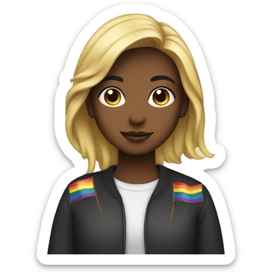 girl with lgbt flag sticker
