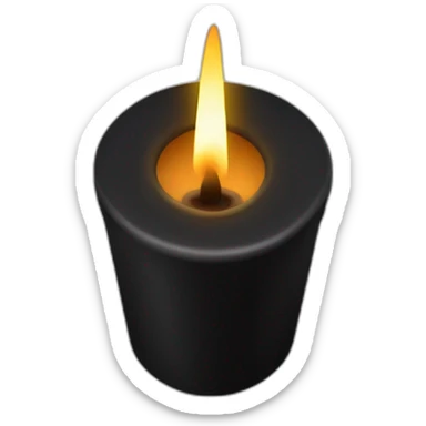 Black candle with a pentagram sticker