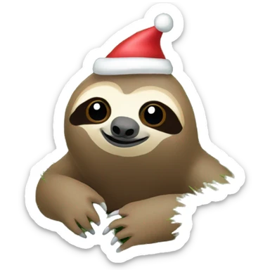 Sloth in a Christmas tree sticker