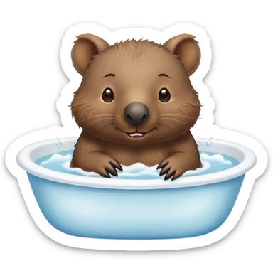 Wombat take a bath sticker