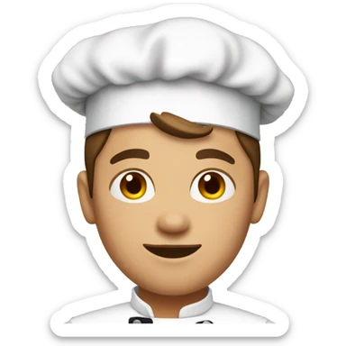 young adult white with short brown hair as a chef sticker
